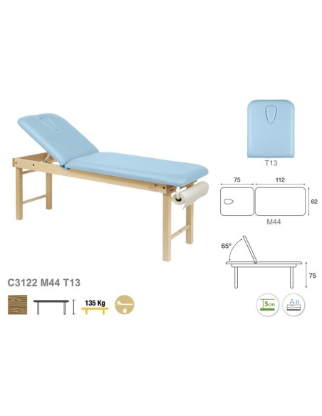 Camilla Ecopostural Fija Madera 2 Cuerpos C3122