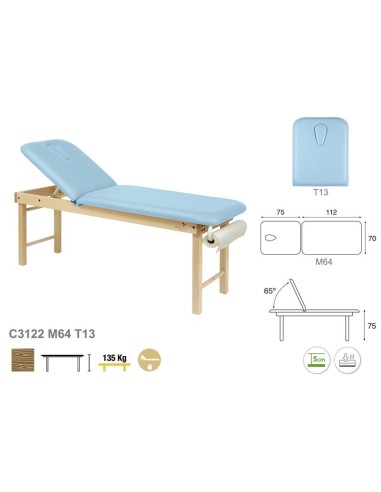 Camilla Ecopostural Fija Madera 2 Cuerpos C3122