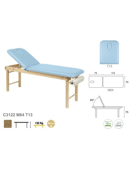 Camilla Ecopostural Fija Madera 2 Cuerpos C3122