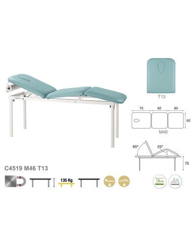 Camilla Ecopostural Fija Metálica 3 Cuerpos C4519