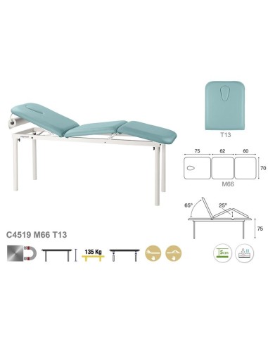 Camilla Ecopostural Fija Metálica 3 Cuerpos C4519