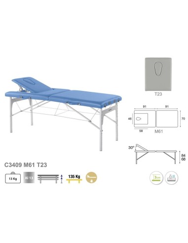 Camilla Ecopostural Plegable Aluminio 2 cuerpos...