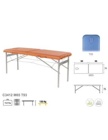 Camilla Ecopostural Plegable fija Aluminio C3412