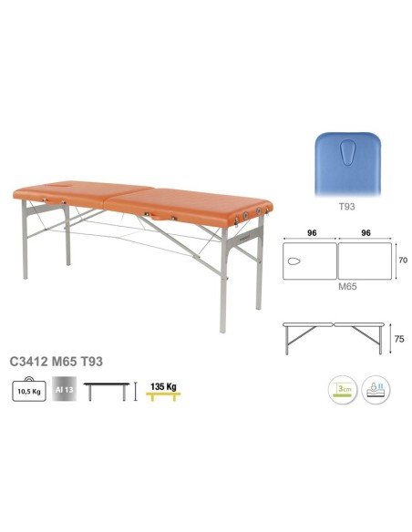 Camilla Ecopostural Plegable fija Aluminio C3412