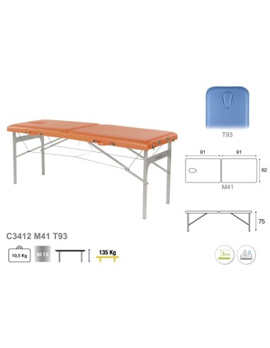 Camilla Ecopostural Plegable fija Aluminio C3412