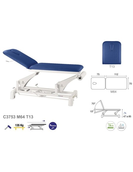 Camilla Ecopostural Hidráulica 2 Cuerpos C3753M64T13