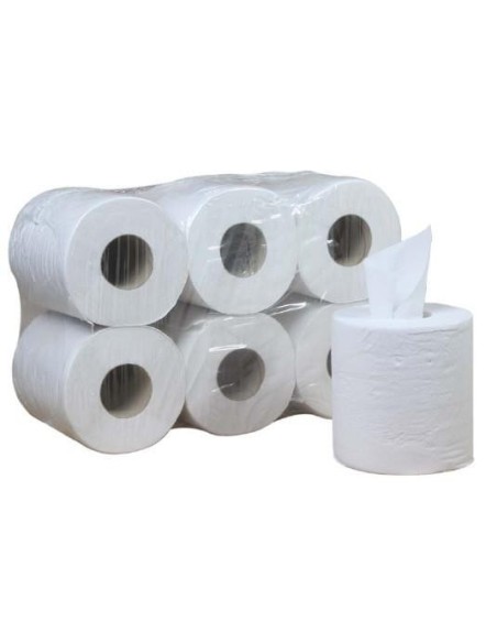 BOBINAS PAPEL SECAMANOS TISSUE GOFRADA 2 CAPAS 6 unds.