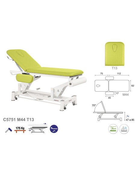 Camilla Ecopostural Hidráulica Tijera Blanca 2 Cuerpos C7751