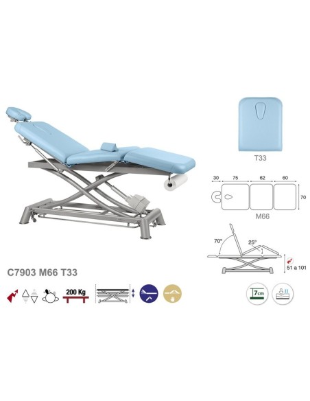 Camilla Eléctrica Ecopostural 3 Cuerpos C7903M66T33