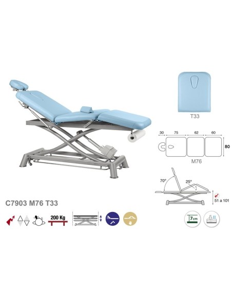 Camilla Eléctrica Ecopostural 3 Cuerpos C7903M76T33