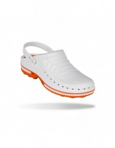Zueco CLOG WOCK Nursing Care Blanco/ Naranja 2
