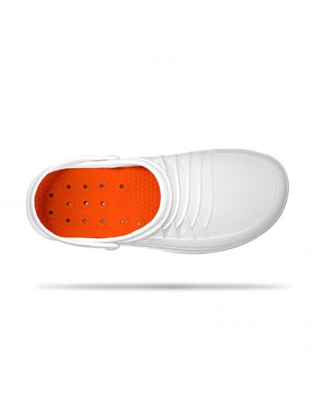 Zueco CLOG WOCK Nursing Care Blanco/ Naranja