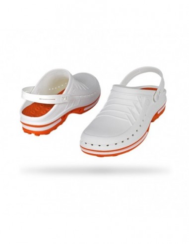 Zueco CLOG WOCK Nursing Care Blanco/ Naranja