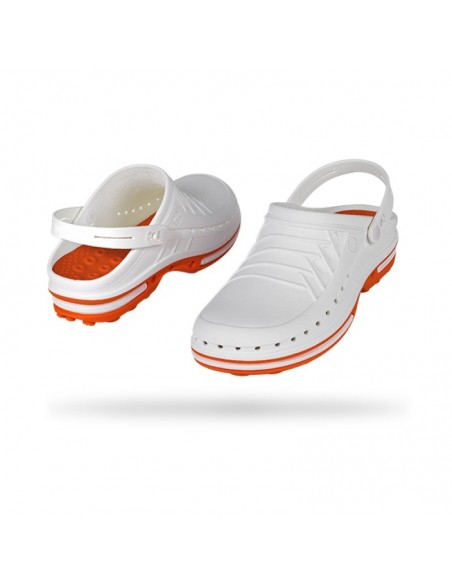 Zueco CLOG WOCK Nursing Care Blanco/ Naranja