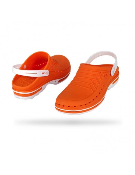 Zueco CLOG WOCK Nursing Care Naranja/ Blanco
