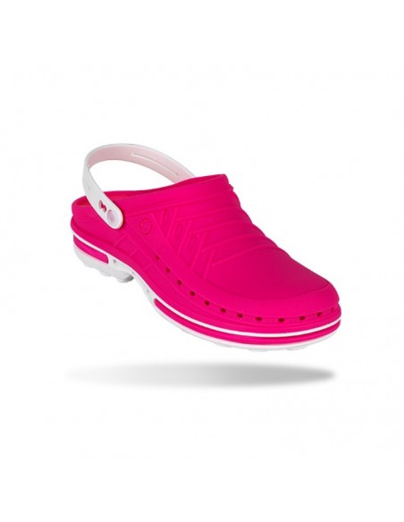 Zueco CLOG WOCK Nursing Care Fucsia/ Blanco
