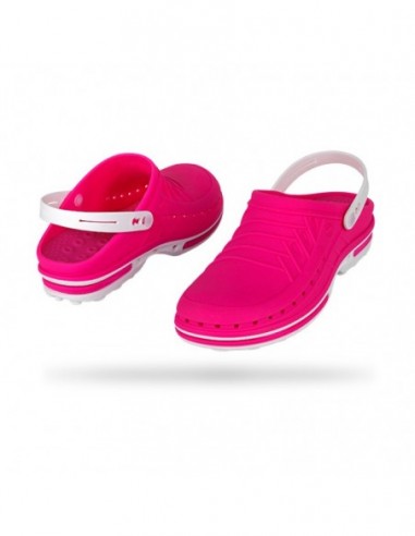 Zueco CLOG WOCK Nursing Care Fucsia/ Blanco