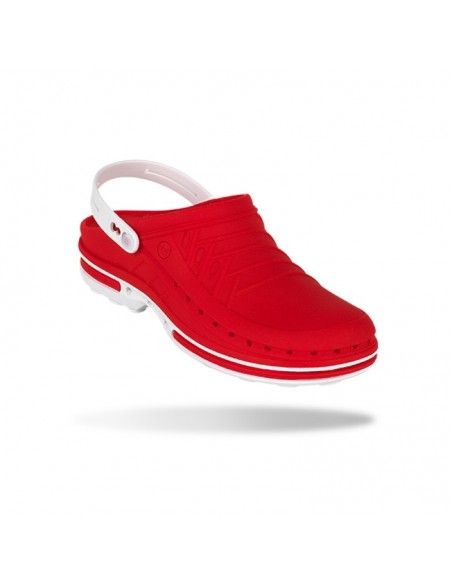 Zueco CLOG WOCK Nursing Care Rojo/ Blanco