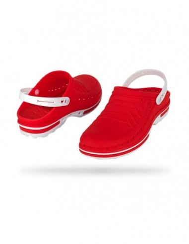 Zueco CLOG WOCK Nursing Care Rojo/ Blanco